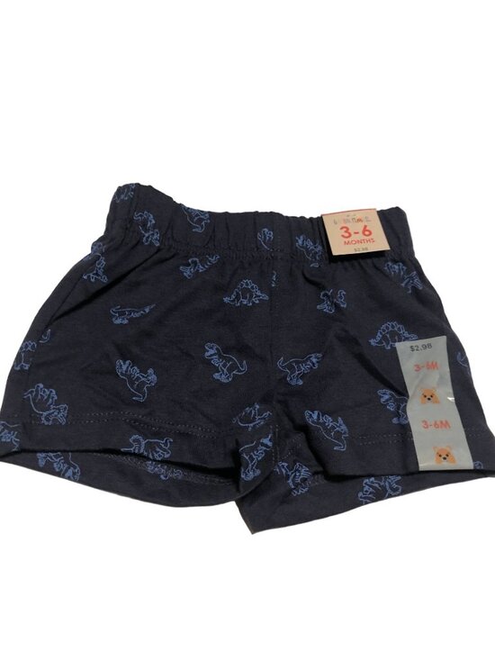 Garanimals Other - Garanimals Baby Shorts Navy Dinosaur Print 3-6 Months 100% Cotton Elastic Waist